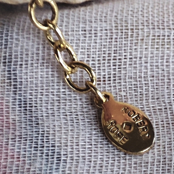 Robert Rose Signed Acrylic Tumbled Stones Gold Filigree Beads Choker Necklace - Picture 4 of 14